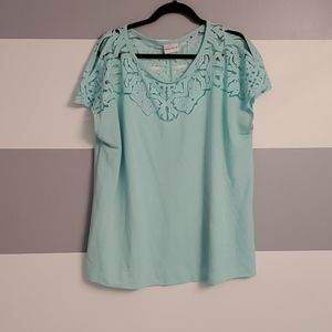 Lace top tee, mint